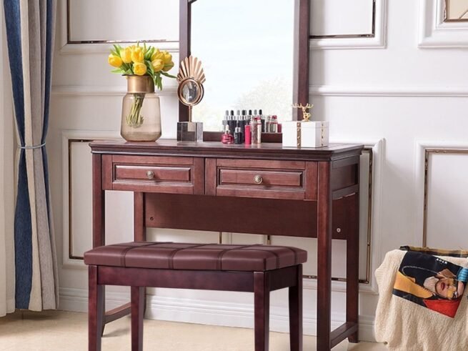 Piano Bench with Striped Cushion Padded PU Leather Storage Compartment