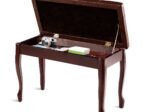 Piano Bench with Comfortable Padded Leather Cushion Storage Compartment