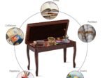 Piano Bench with Comfortable Padded Leather Cushion Storage Compartment