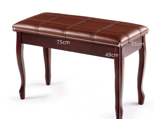 Piano Bench with Comfortable Padded Leather Cushion Storage Compartment