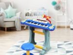 Electronic Piano Keyboard 37 Keys Stool and Microphone Blue