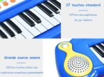 Electronic Piano Keyboard 37 Keys Stool and Microphone Blue