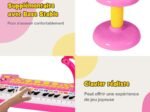 Piano for Children 31 Keys Stool Microphone Light Effects 8 Tones 7 Rhythms