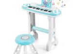 Electronic Keyboard Piano for Children 37 Keys 4 Percussion Effects Microphone