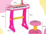 Piano for Children 31 Keys Stool Microphone Light Effects 8 Tones 7 Rhythms