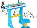 Piano for Children 31 Keys Stool Microphone Light Effects 8 Tones 7 Rhythms