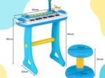 Piano for Children 31 Keys Stool Microphone Light Effects 8 Tones 7 Rhythms