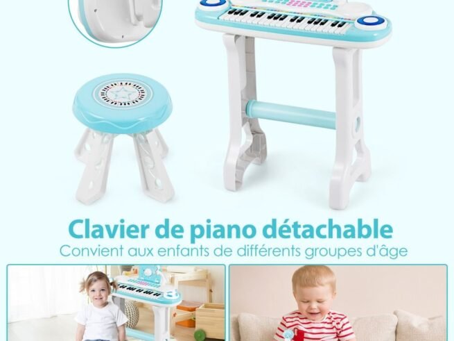 Electronic Keyboard Piano for Children 37 Keys 4 Percussion Effects Microphone