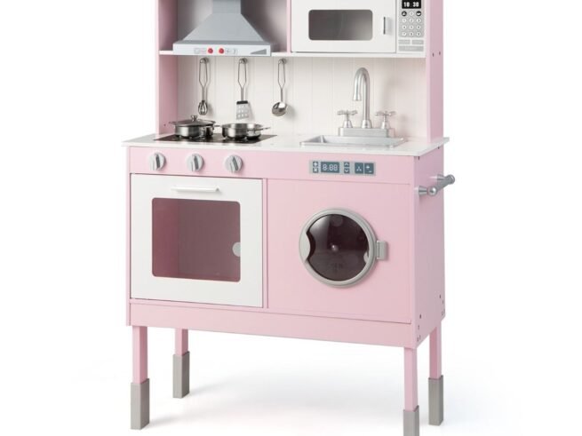 Children's Kitchen with Accessories 3 Adjustable Height Sounds Lights Imitation Toy