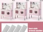 Children's Kitchen with Accessories 3 Adjustable Height Sounds Lights Imitation Toy