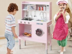 Children's Kitchen with Accessories 3 Adjustable Height Sounds Lights Imitation Toy