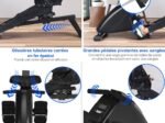 Foldable Rowing Machine 10 Levels Resistance LCD Screen Cardio-Training