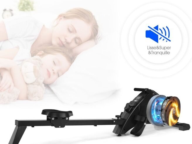 Foldable Rowing Machine 10 Levels Resistance LCD Screen Cardio-Training