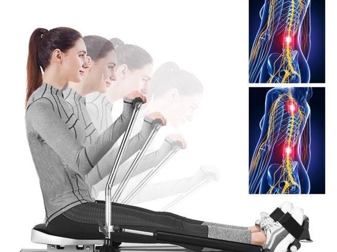 Fitness Rowing Machine Hydraulic Resistance Adjustable 50kg LCD Display