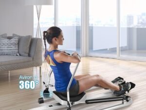 Fitness Rowing Machine Hydraulic Resistance Adjustable 50kg LCD Display