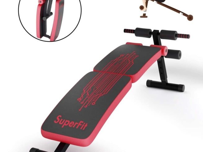 Sit Up Weight Bench 4 Adjustable Heights Foldable Abdominal Training Workout