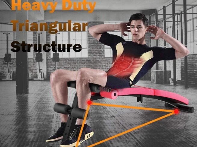 Sit Up Weight Bench 4 Adjustable Heights Foldable Abdominal Training Workout
