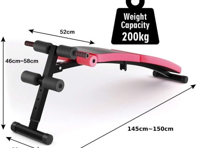 Sit Up Weight Bench 4 Adjustable Heights Foldable Abdominal Training Workout