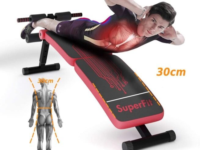 Sit Up Weight Bench 4 Adjustable Heights Foldable Abdominal Training Workout