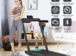 Foldable Treadmill 0.75HP Double LED Display APP 12 km/h Green