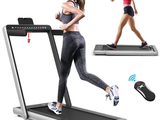 Foldable Treadmill 0.75HP Double LED Display APP 12 km/h Silver