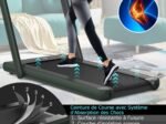 Foldable Treadmill 0.75HP Double LED Display APP 12 km/h Green