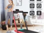 Foldable Treadmill 0.75HP Double LED Display APP 12 km/h Red
