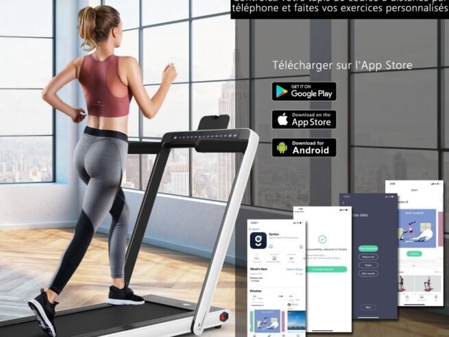 Foldable Treadmill 0.75HP Double LED Display APP ​​12 km/h White