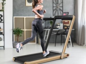 Foldable Treadmill 0.75HP Double LED Display APP ​​12 km/h Gold