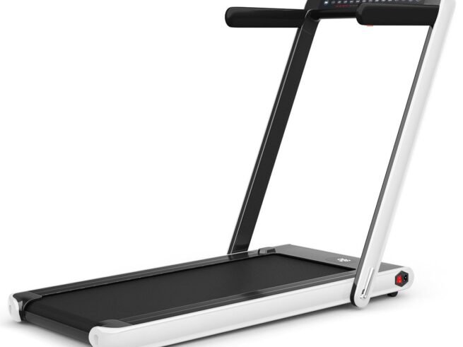Foldable Treadmill 0.75HP Double LED Display APP ​​12 km/h White