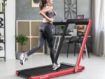 Foldable Treadmill 0.75HP Double LED Display APP 12 km/h Red