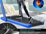 Foldable Treadmill 0.75HP Double LED Display APP ​​12 km/h Blue