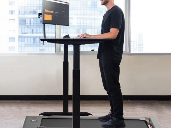 Foldable Treadmill 0.75HP Double LED Display APP 12 km/h Gold