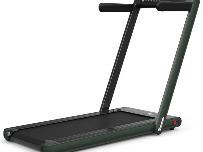 Foldable Treadmill 0.75HP Double LED Display APP 12 km/h Green