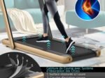 Foldable Treadmill 0.75HP Double LED Display APP 12 km/h Gold