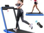 Foldable Treadmill 0.75HP Double LED Display APP ​​12 km/h Blue