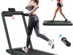 Foldable Treadmill 0.75HP Double LED Display APP 12 km/h Green