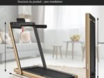 Foldable Treadmill 0.75HP Double LED Display APP 12 km/h Gold