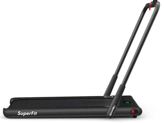 2 in 1 Foldable Electric Treadmill 1 to 12 Km/H 1.67KW Motor Bluetooth Speaker