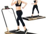 2 in 1 Motorized Electric Treadmill 1-12KM/H LED Screen Gold