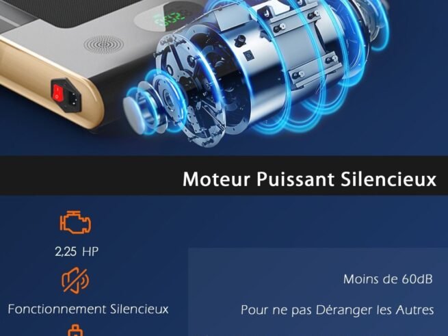 2 in 1 Motorized Electric Treadmill 1-12KM/H LED Screen Gold