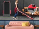 2 in 1 Motorized Electric Treadmill 1-12KM/H LED Screen Red