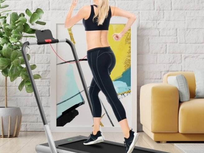 2 in 1 Motorized Electric Treadmill 1-12KM/H LED Screen Silver