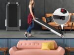 2 in 1 Motorized Electric Treadmill 1-12KM/H LED Screen White