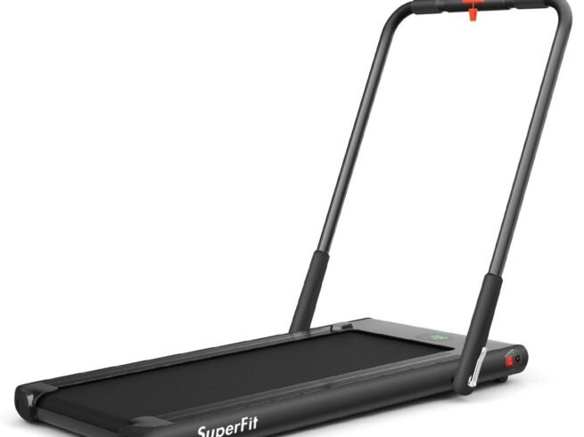 2 in 1 Foldable Electric Treadmill 1 to 12 Km/H 1.67KW Motor Bluetooth Speaker