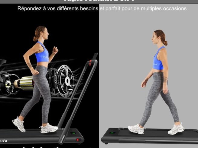 2 in 1 Foldable Electric Treadmill 1 to 12 Km/H 1.67KW Motor Bluetooth Speaker