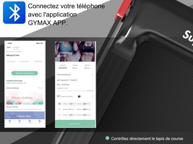 Electric Treadmill Foldable 0.96-12 km/h LCD Display App Control