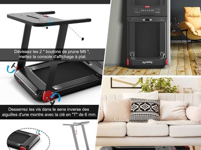 Electric Treadmill Foldable 0.96-12 km/h LCD Display App Control