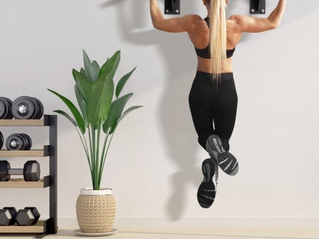 Wall Pull Up Bar Power Strips Foam Handles Load 200 kg