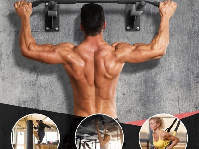 Wall Pull Up Bar Power Strips Foam Handles Load 200 kg